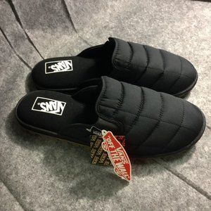 VANS Mountain Mule Vansguard Men's Snow Shoes Slippers Quilted Black NWT Size 10